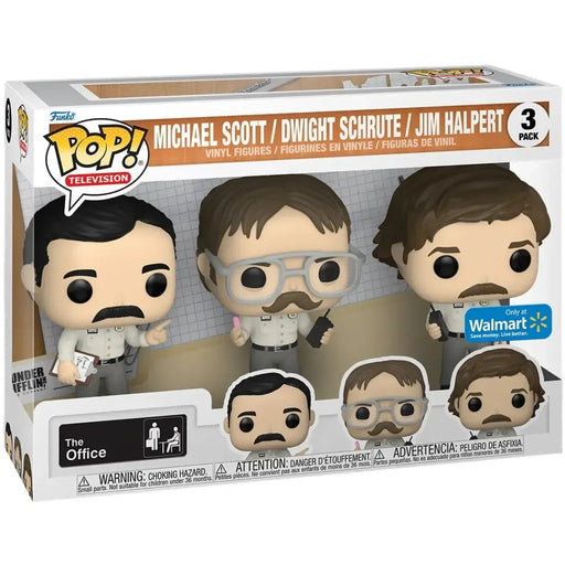 The Office [Branch Wars] - Warehouse Disguises 3-Pack Figure Set (Michael Scott, Dwight Schrute & Jim Halpert) - Funko - Pop! Television Series, Walmart Exclusive