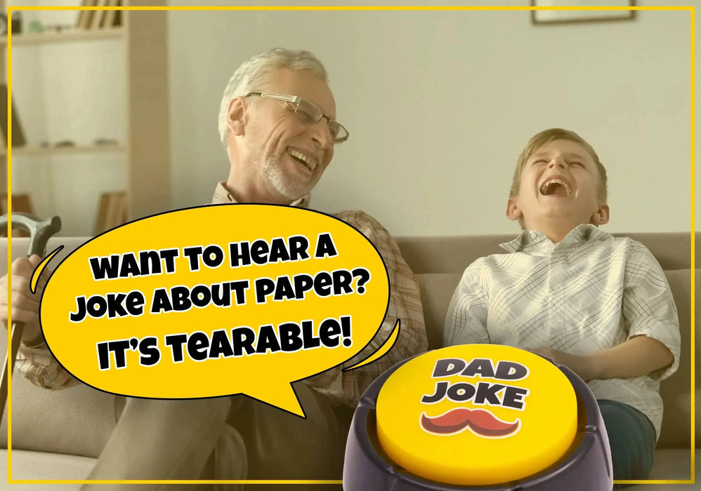 The Original Dad Joke Button | Funny Dad Jokes Gift for Dad | Fathers Day Gifts, Dad Birthday Gift from Daughter Son | Gag Gifts for Men, White Elephant Gifts for Adults