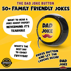 The Original Dad Joke Button | Funny Dad Jokes Gift for Dad | Fathers Day Gifts, Dad Birthday Gift from Daughter Son | Gag Gifts for Men, White Elephant Gifts for Adults