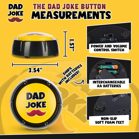 The Original Dad Joke Button | Funny Dad Jokes Gift for Dad | Fathers Day Gifts, Dad Birthday Gift from Daughter Son | Gag Gifts for Men, White Elephant Gifts for Adults
