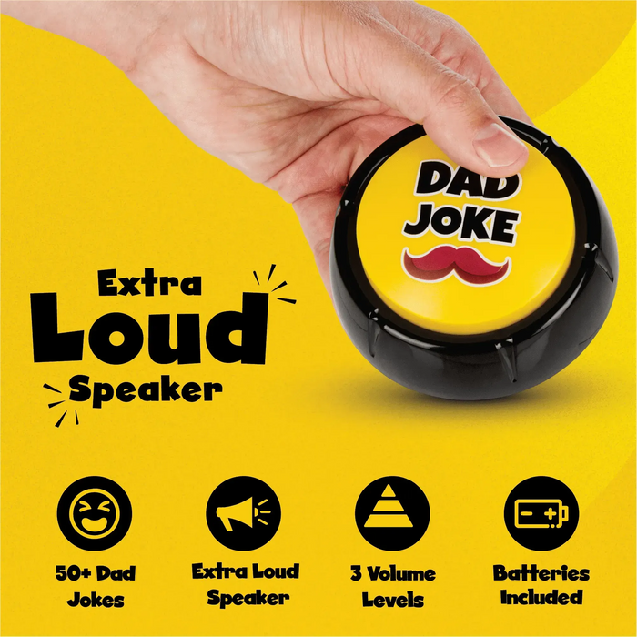 The Original Dad Joke Button | Funny Dad Jokes Gift for Dad | Fathers Day Gifts, Dad Birthday Gift from Daughter Son | Gag Gifts for Men, White Elephant Gifts for Adults