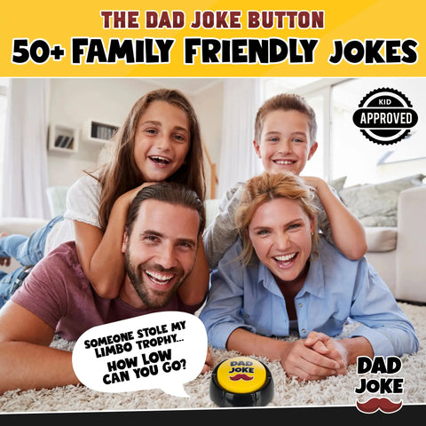 The Original Dad Joke Button | Funny Dad Jokes Gift for Dad | Fathers Day Gifts, Dad Birthday Gift from Daughter Son | Gag Gifts for Men, White Elephant Gifts for Adults