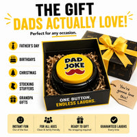 The Original Dad Joke Button | Funny Dad Jokes Gift for Dad | Fathers Day Gifts, Dad Birthday Gift from Daughter Son | Gag Gifts for Men, White Elephant Gifts for Adults