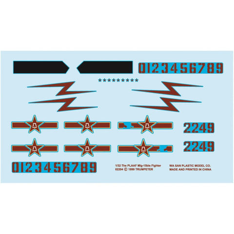 The PLAAF Mikoyan-Gurevich MiG-15bis Fighter Military Plane Model Kit (1:32 Scale) - Trumpeter