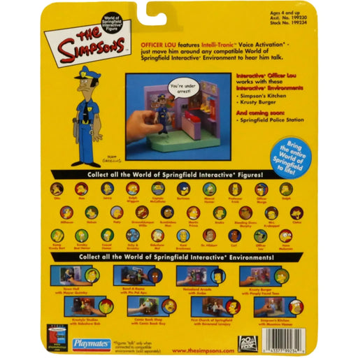 The Simpsons - Officer Lou Interactive Action Figure (5") - Playmates Toys - World of Springfield Series 7 - (2001)