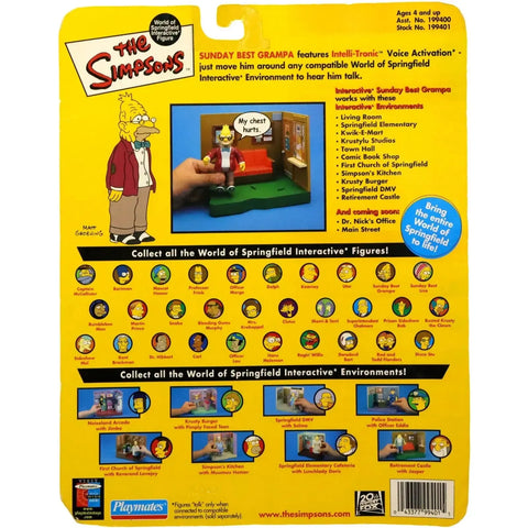 The Simpsons - Sunday Best Grampa Interactive Action Figure with Intelli-Tronic Voice Activation (4.75