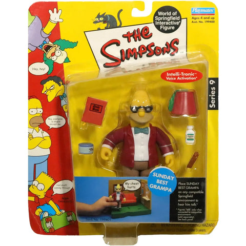 The Simpsons - Sunday Best Grampa Interactive Action Figure with Intelli-Tronic Voice Activation (4.75