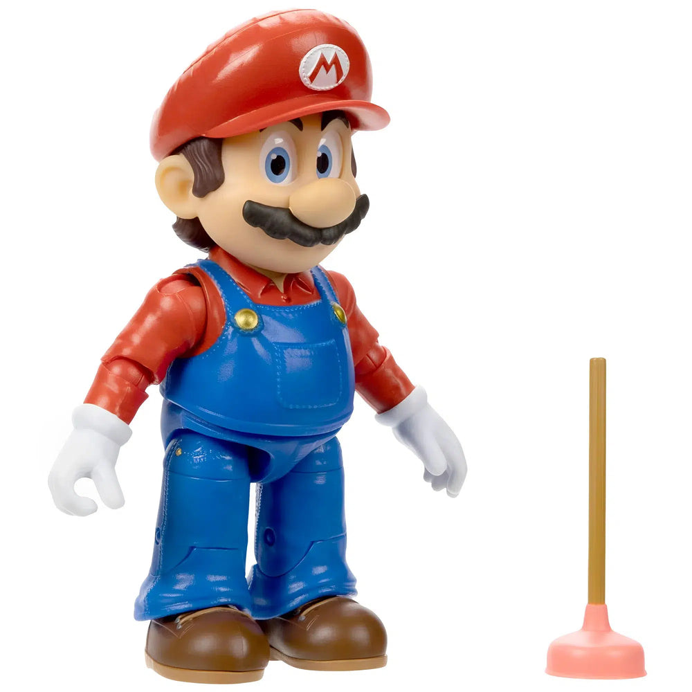 The Super Mario Bros. Movie - Mario with Plunger Action Figure (5") - Jakks Pacific - Series 1