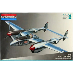 The United States Army Air Forces [World War II] - Lockheed P-38J Lightning Military Plane Model Kit (1:48 Scale, Plastic, Moderate Difficulty) - Monogram Models
