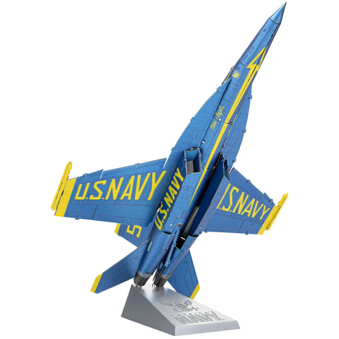 The United States Navy - Blue Angels F/A-18 Super Hornet Military Plane 3D Figure Model Kit (1:120 Scale, Steel, Moderate Difficulty) - Fascinations - Metal Earth Premium Series - (2023) - Image 2