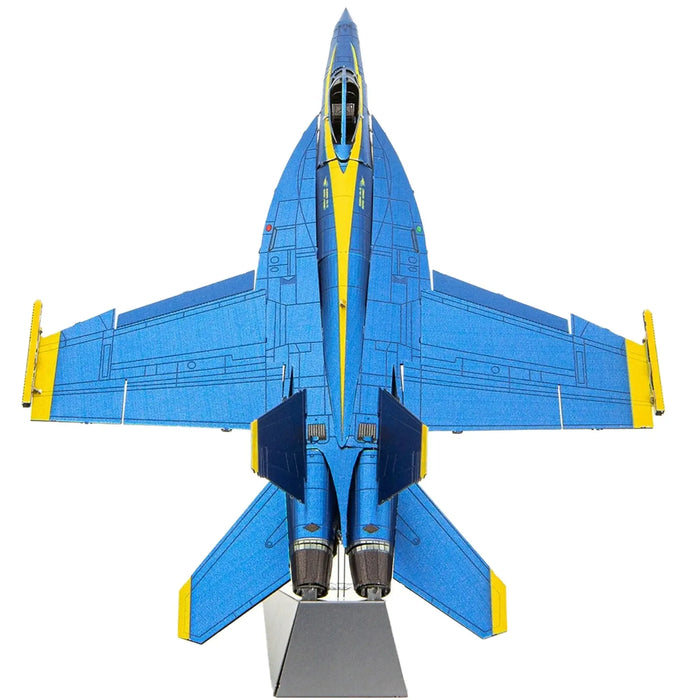 The United States Navy - Blue Angels F/A-18 Super Hornet Military Plane 3D Figure Model Kit (1:120 Scale, Steel, Moderate Difficulty) - Fascinations - Metal Earth Premium Series - (2023)