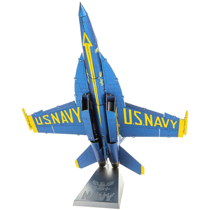 The United States Navy - Blue Angels F/A-18 Super Hornet Military Plane 3D Figure Model Kit (1:120 Scale, Steel, Moderate Difficulty) - Fascinations - Metal Earth Premium Series - (2023)