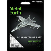 The United States Navy - Boeing F/A-18 Super Hornet Military Plane 3D Figure Model Kit (1:117 Scale, Steel, Hard Difficulty) - Fascinations - Metal Earth Series - (2023)