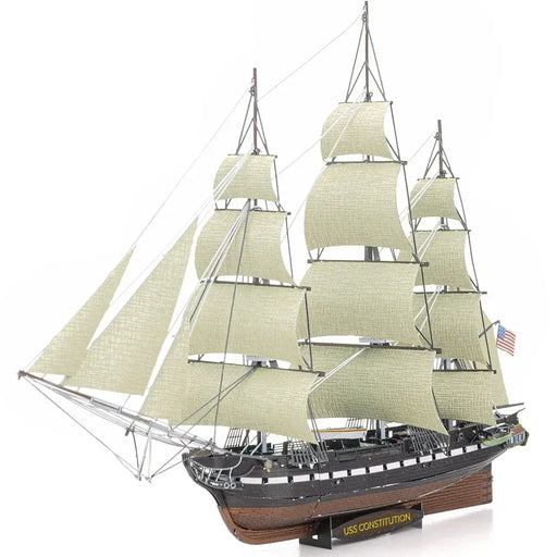 The United States Navy - USS Constitution "Old Ironsides" Ship Figure Model Kit (1:528 Scale, Steel, Challenging Difficulty) - Fascinations - Metal Earth Premium Series