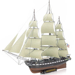 The United States Navy - USS Constitution "Old Ironsides" Ship Figure Model Kit (1:528 Scale, Steel, Challenging Difficulty) - Fascinations - Metal Earth Premium Series