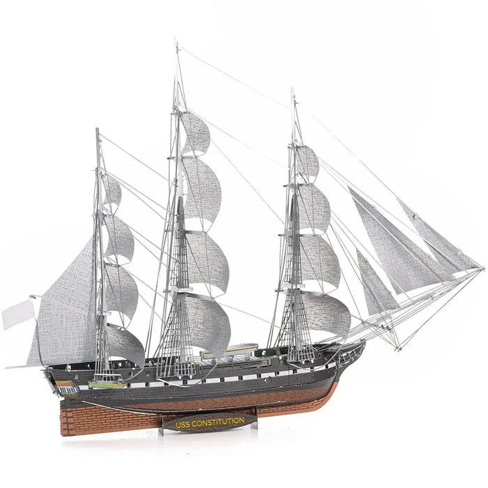 The United States Navy - USS Constitution "Old Ironsides" Ship Figure Model Kit (1:528 Scale, Steel, Challenging Difficulty) - Fascinations - Metal Earth Premium Series