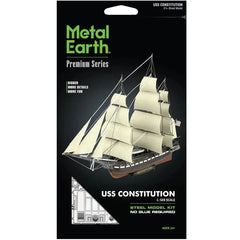 The United States Navy - USS Constitution "Old Ironsides" Ship Figure Model Kit (1:528 Scale, Steel, Challenging Difficulty) - Fascinations - Metal Earth Premium Series