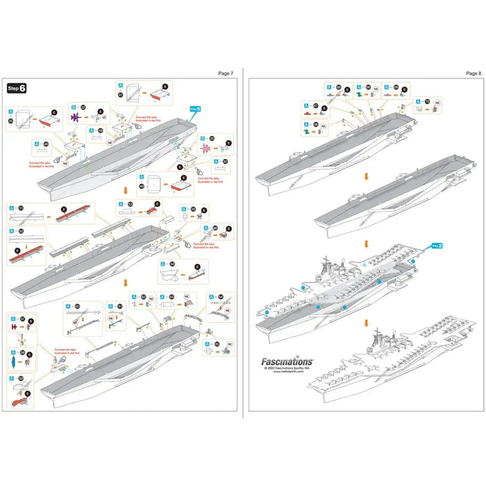 The United States Navy - USS Midway Aircraft Carrier Ship Figure Model Kit (1:1410 Scale, Steel, Challenging Difficulty) - Fascinations - Metal Earth Premium Series
