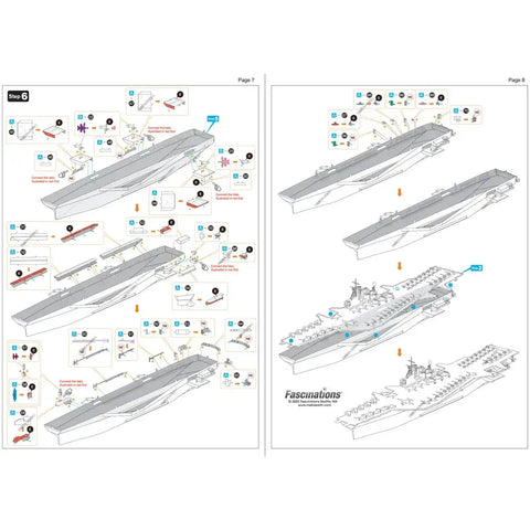 The United States Navy - USS Midway Aircraft Carrier Ship Figure Model Kit (1:1410 Scale, Steel, Challenging Difficulty) - Fascinations - Metal Earth Premium Series
