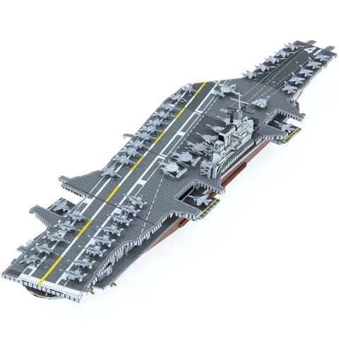 The United States Navy - USS Midway Aircraft Carrier Ship Figure Model Kit (1:1410 Scale, Steel, Challenging Difficulty) - Fascinations - Metal Earth Premium Series