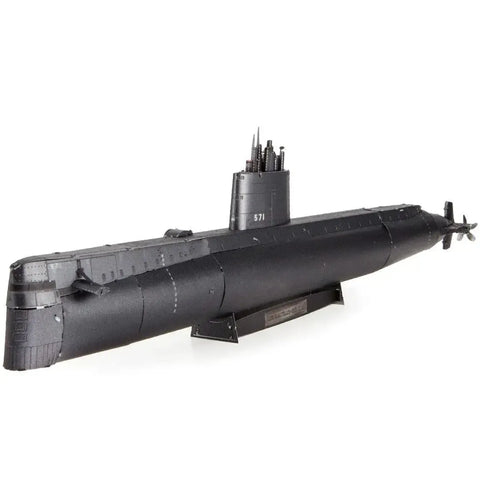 The United States Navy - USS Nautilus Nuclear Powered Submarine Ship Figure Model Kit (1:342 Scale, Steel, Challenging Difficulty) - Fascinations - Metal Earth Premium Series