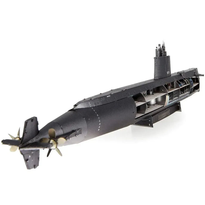 The United States Navy - USS Nautilus Nuclear Powered Submarine Ship Figure Model Kit (1:342 Scale, Steel, Challenging Difficulty) - Fascinations - Metal Earth Premium Series