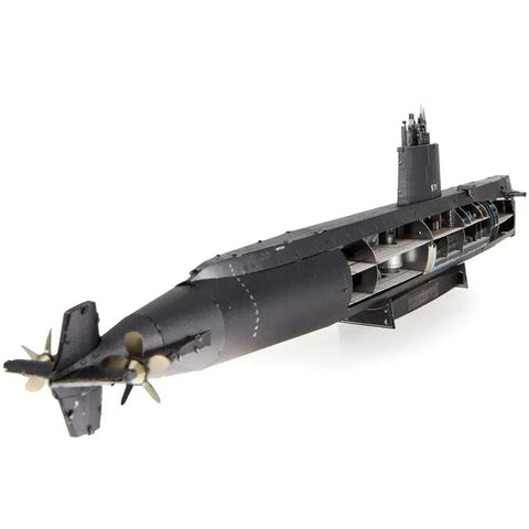 The United States Navy - USS Nautilus Nuclear Powered Submarine Ship Figure Model Kit (1:342 Scale, Steel, Challenging Difficulty) - Fascinations - Metal Earth Premium Series
