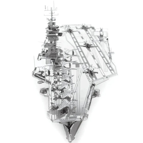 The United States Navy - Unpainted USS Theodore Roosevelt CVN-71 Aircraft Carrier Ship Figure Model Kit (Steel, Expert Difficulty) - Fascinations - Metal Earth Premium Series