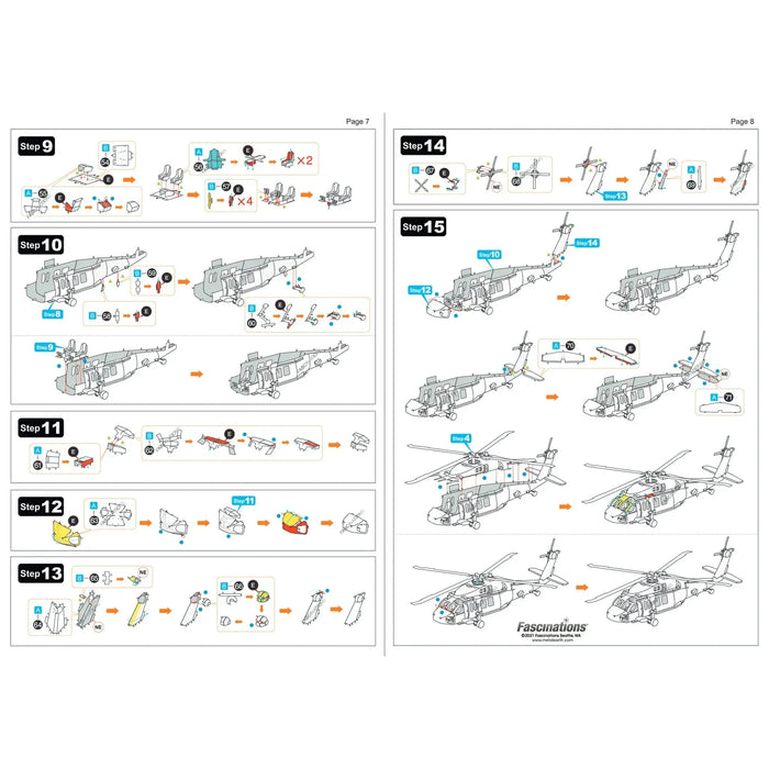 The United States - Sikorsky UH-60 Black Hawk Helicopter 3D Figure Model Kit (1:122 Scale, Steel, Easy Difficulty) - Fascinations - Metal Earth Series - (2024)