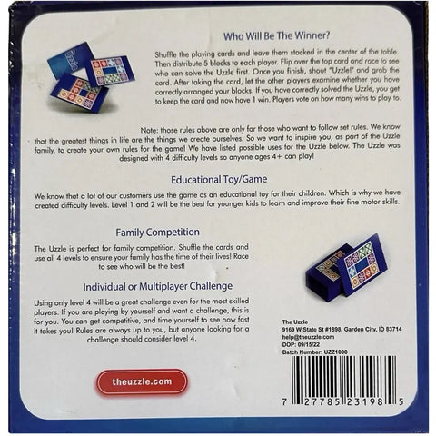 The Uzzle - Puzzle Math Card Game for Family, Adults, and Children (2-4 Players, Ages 4+) - The Uzzle