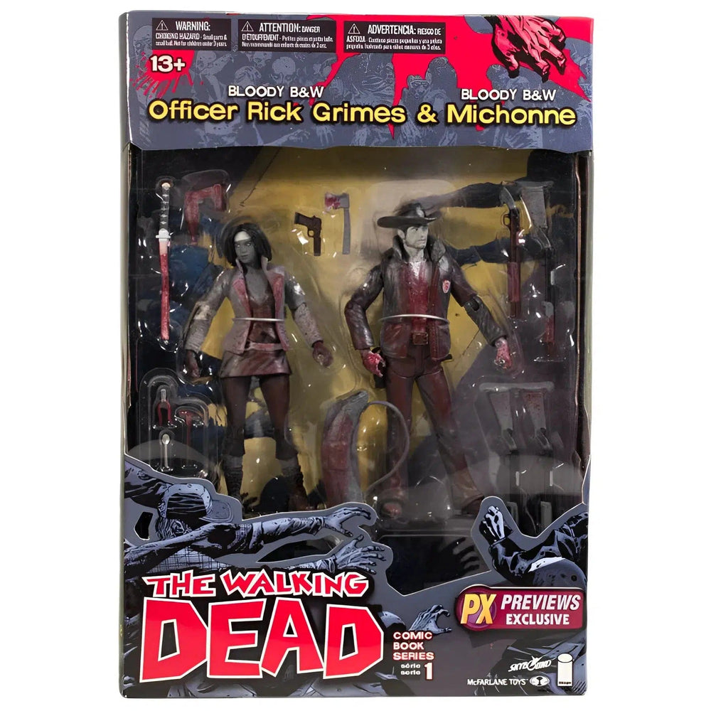 The Walking Dead (Comic) - Black And White Rick Grimes And Michonne 2-pack Action Figure - McFarlane Toys - Series (2012)