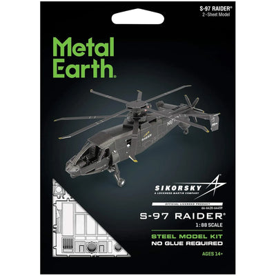 The United States - Sikorsky S-97 Raider Helicopter 3D Figure Model Kit (1:88 Scale, Steel, Hard Difficulty) - Fascinations - Metal Earth Series - (2020)