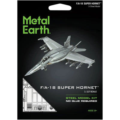 The United States Navy - Boeing F/A-18 Super Hornet Military Plane 3D Figure Model Kit (1:117 Scale, Steel, Hard Difficulty) - Fascinations - Metal Earth Series - (2023)