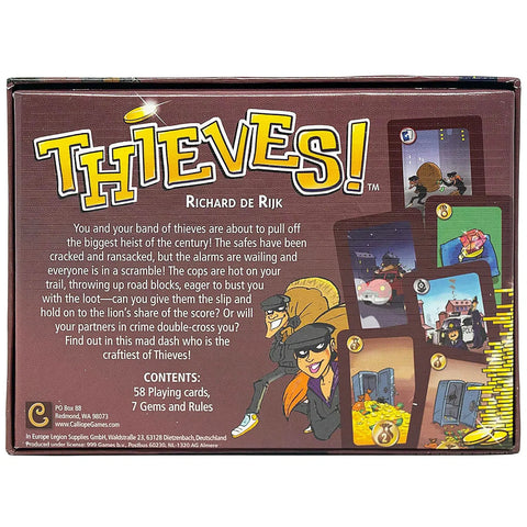Thieves! - Bluffing Crime Card Game for Family, and Adults (3-6 Players, Ages 8+) - Calliope Games