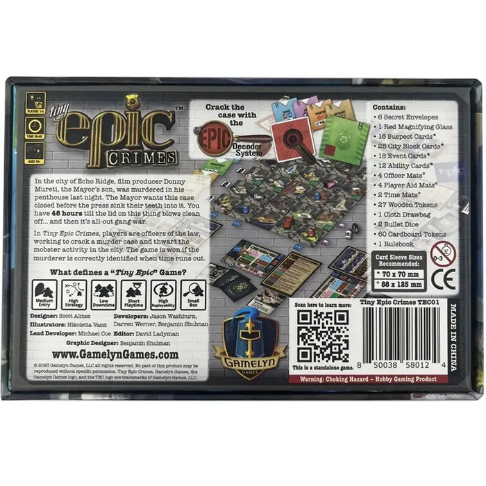 Tiny Epic Crimes - Social Deduction Crime Board Game for Family, and Adults (1-4 Players, Ages 14+) - Gamelyn Games