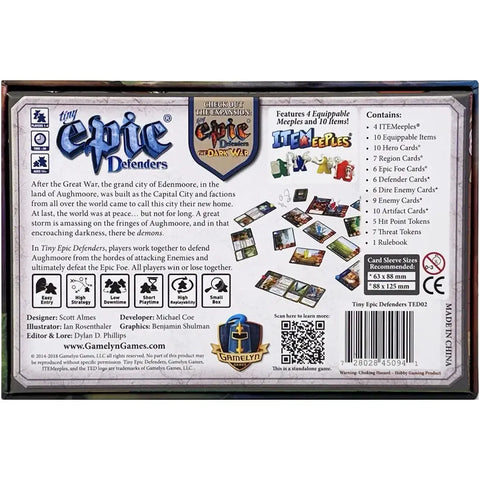 Tiny Epic Defenders - Cooperative Fantasy Board Game for Family, and Adults (1-4 Players, Ages 14+) - Gamelyn Games