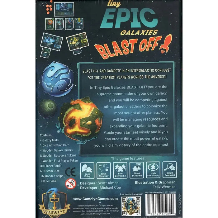 Tiny Epic Galaxies: Blast Off! - Dice-Based Science Fiction Board Game for Family, and Adults (2-4 Players, Ages 8+) - Gamelyn Games