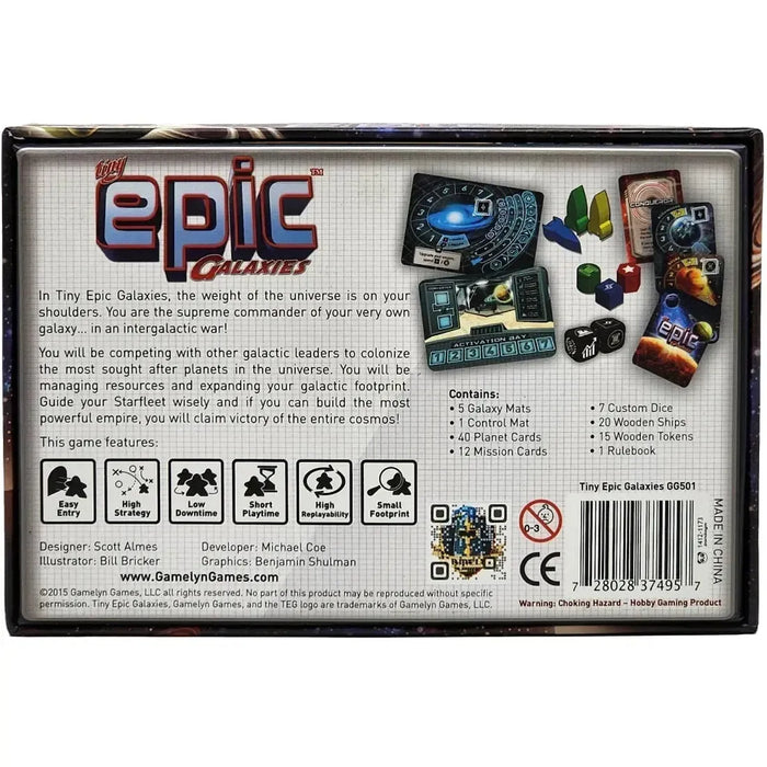 Tiny Epic Galaxies - Dice-Based Science Fiction Board Game for Family, and Adults (1-5 Players, Ages 14+) - Gamelyn Games