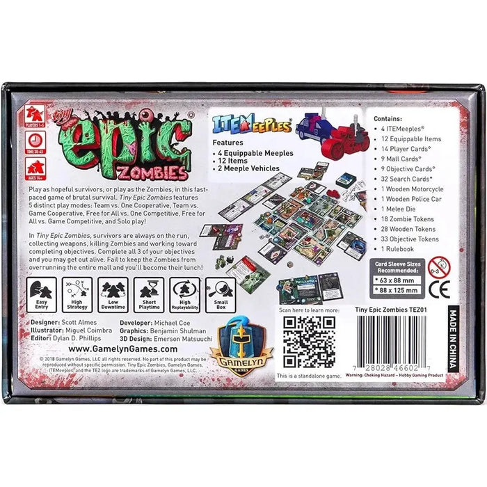 Tiny Epic Zombies - Cooperative Zombie Board Game for Family, and Adults (1-5 Players, Ages 14+) - Gamelyn Games