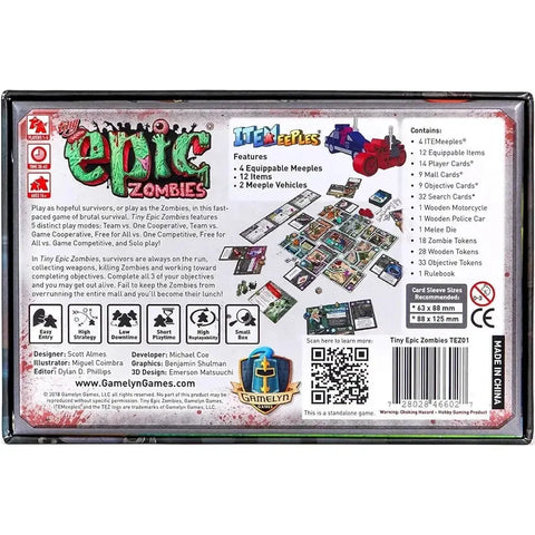 Tiny Epic Zombies - Cooperative Zombie Board Game for Family, and Adults (1-5 Players, Ages 14+) - Gamelyn Games