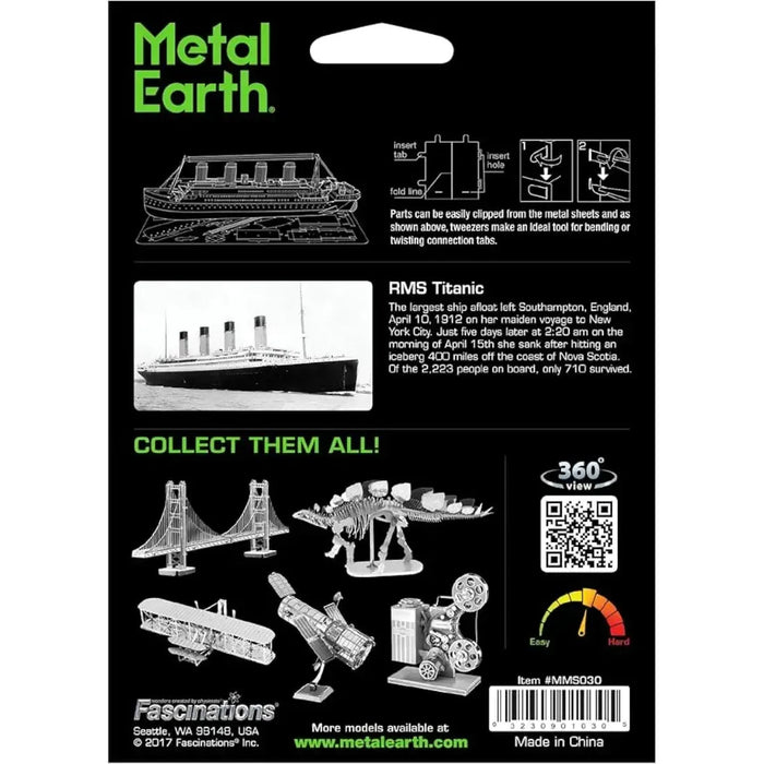 Titanic Figure Model Kit (Steel, Moderate Difficulty) - Fascinations - Metal Earth Series
