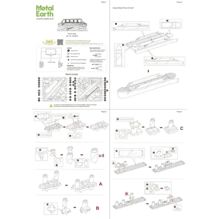 Titanic Figure Model Kit (Steel, Moderate Difficulty) - Fascinations - Metal Earth Series