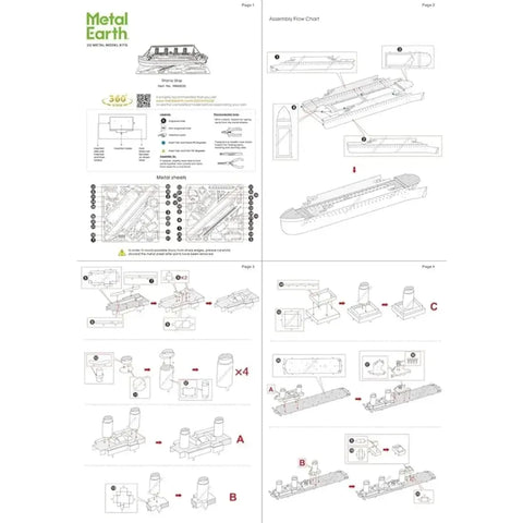 Titanic Figure Model Kit (Steel, Moderate Difficulty) - Fascinations - Metal Earth Series