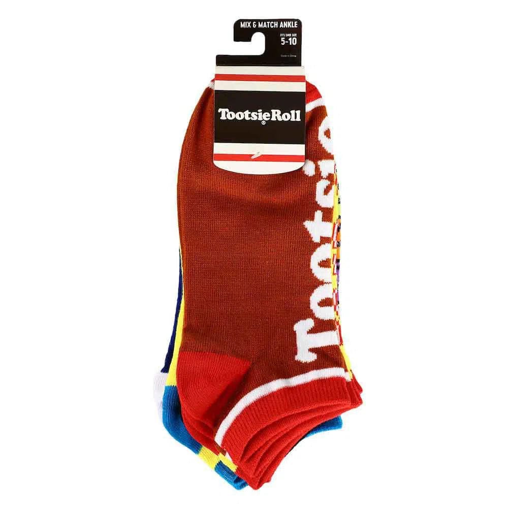 Tootsie Roll - Candy Ankle Socks (5 Pairs) - Bioworld - Tootsie, Sugar Babies, Dots, Blow Pop & Charms