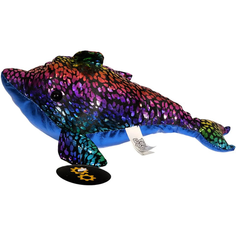 Toy Works - Rainbow Blue Sparkling Dolphin Plush (9