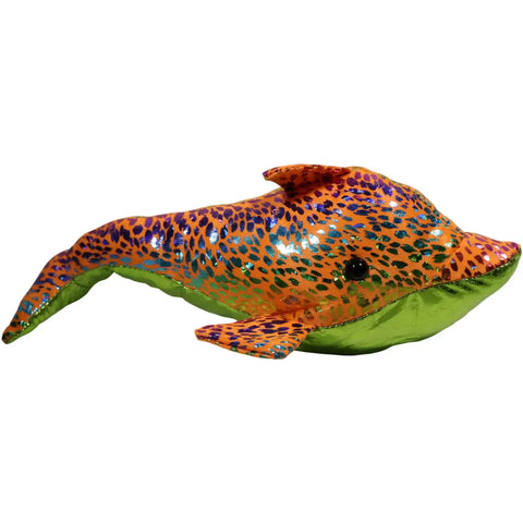 Toy Works - Yellow & Orange Sparkling Dolphin Plush (9