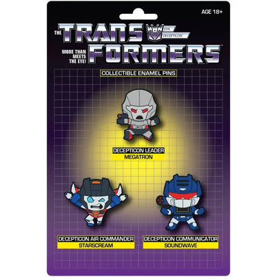 Transformers - Megatron, Starscream & Soundwave Decepticon Pin Badge Set (1.75