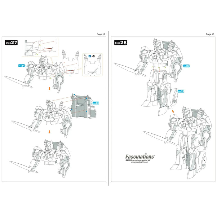 Transformers: The Last Knight - Optimus Prime 3D Figure Model Kit (Steel, Moderate Difficulty) - Fascinations - Metal Earth Iconx Premium Series - (2020)