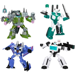 Transformers - Troop Builder Multipack Action Figure Set (Decepticon Seeker, Quintesson Trooper, G1 Universe Cybertronian Trooper & Animated Universe Autotrooper) - Tomy