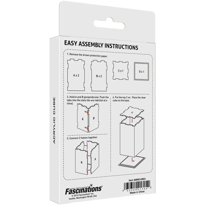 Transparent Display Cube to Display Models (3"x3"x5", Acrylic) - Fascinations - Metal Earth Series
